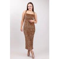 BeReal Women's Kylie Sequin Dress in Bronze | Size: Medium