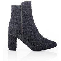Moda In Pelle Women's 'Xiomara' Textile Heeled Boots in Metallic Silver | Size: 4