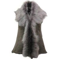 Infinity Leather Women's Toscana Sheepskin Short Gilet-Denver in Grey | Size: 8