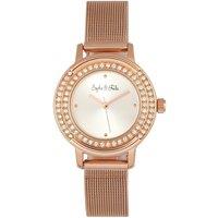 Sophie and Freda Women's Cambridge Bracelet Watch with Swarovski Crystals in Rose Gold