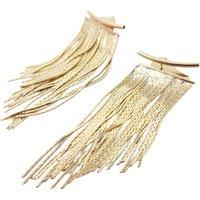Harfi Women's 18ct Gold Plated Waterfall Party Tassel Earrings | Size: 8 cm