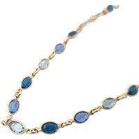 Harfi Women's 18ct Gold Plated Blue Multi Gemstone Crystal Necklace | Size: 18 inches