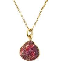 Harfi Women's 18ct Gold Vermeil Plated Garnet January Birthstone Necklace | Size: 18 inches