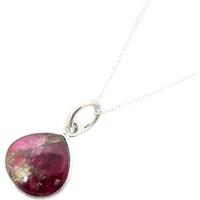 Harfi Women's Garnet January Birthstone Sterling Silver Necklace | Size: 18 inches