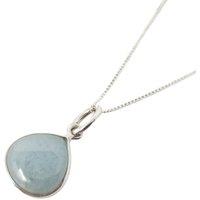 Harfi Women's Aquamarine March Birthstone Sterling Silver Necklace | Size: 18 inches