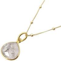 Harfi Women's 18ct Gold Plated Herkimer Diamond Crystal Necklace | Size: 18 inches