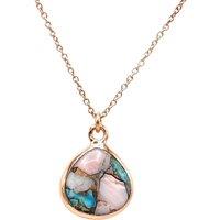 Harfi Women's 18ct Rose Gold Vermeil Opal & Turquoise Necklace | Size: 18 inches