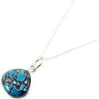 Harfi Women's Turquoise December Birthstone Sterling Silver Necklace | Size: 18 inches
