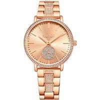 Madison 5525 38mm Silver Crystal Studded Watch with Stainless Steel Bracelet - Model 5525