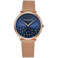Symphony 3928 Wrist Watch Quartz 35mm Case with Crystal Studded Dial and Stainless steel Mesh bracelet