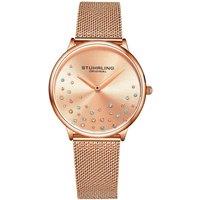 Symphony 3928 Wrist Watch Quartz 35mm Case with Crystal Studded Dial and Stainless steel Mesh bracelet