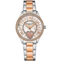 4019 Women's Heart Themed Watch: Quartz Crystal, Blue Mother of Pearl Dial, and Stainless Steel Band"