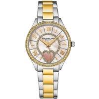 4019 Women's Heart Themed Watch: Quartz Crystal, Blue Mother of Pearl Dial, and Stainless Steel Band"