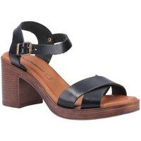 Hush Puppies Women's 'Georgia' Smooth Leather Sandals in Black | Size: 6