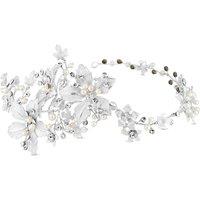 Jon Richard Women's Lila Silver Floral Crystal & Pearl Hair Vine - Gift Pouch