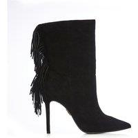 Moda In Pelle Women's 'Oliivia' Suede Heeled Boots in Black | Size: 7