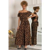 Ruffle Neck Jersey Jumpsuit