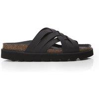 Moda In Pelle Women's 'Sh Piazza' Leather Flatforms in Black | Size: 5