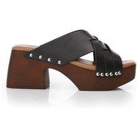 Moda In Pelle Women's 'Sh Saffron' Leather Flatforms in Black | Size: 6