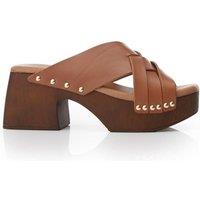 Moda In Pelle Women's 'Sh Saffron' Leather Flatforms in Tan | Size: 5