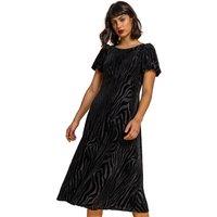 Zebra Print Burnout Velvet Dress