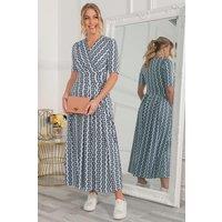 Jolie Moi Women's Genesis Wrap Front Maxi Dress in Light Blue | Size: 8