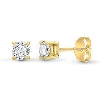Jewelco London Women's 18ct Gold 0.35ct Diamond Solitaire Stud Earrings - 18E001-035