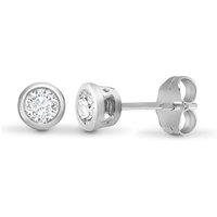 Jewelco London Women's 18ct White Gold 0.35ct Diamond Solitaire Stud Earrings in Silver