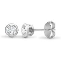 Jewelco London Women's 18ct White Gold 0.5ct Diamond Solitaire Stud Earrings in Silver