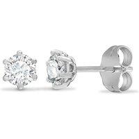 Jewelco London Women's 18ct White Gold 1ct Diamond Solitaire Stud Earrings in Silver