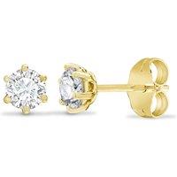 Jewelco London Women's 18ct Gold 1ct Diamond Solitaire Stud Earrings - 18E378-100