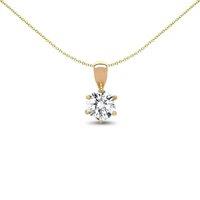 Jewelco London Women's 18ct Gold 0.1ct Diamond Solitaire Charm Pendant - 18P001-010
