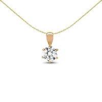Jewelco London Women's 18ct Gold 0.35ct Diamond Solitaire Charm Pendant