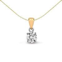 Jewelco London Women's 18ct Gold 0.5ct Diamond Solitaire Charm Pendant - 18P004-050