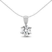 Jewelco London Women's 18ct White Gold 0.5ct Diamond Solitaire Charm Pendant in Silver