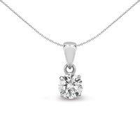 Jewelco London Women's 18ct White Gold 0.35ct Diamond Solitaire Charm Pendant - 18P010-035