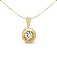 Jewelco London Women's 18ct Gold 0.15ct Diamond Donut Solitaire Pendant - 18P014-015