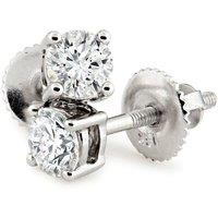 Jewelco London Women's 18ct White Gold Diamond Screw Back Solitaire Stud Earrings 65pts - 18E370-065