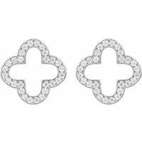 Latelita Women's Open Clover Earrings in Silver