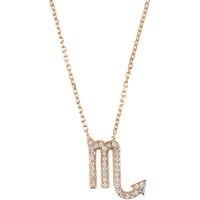 Latelita Women's Zodiac Star Sign Pendant Necklace Rose Gold Scorpio in White