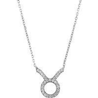 Latelita Women's Zodiac Star Sign Pendant Necklace Silver Taurus in White