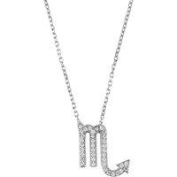 Latelita Women's Zodiac Star Sign Pendant Necklace Silver Scorpio in White