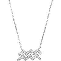 Latelita Women's Zodiac Star Sign Pendant Necklace Silver Aquarius in White