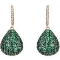 Latelita Women's Valerie Pear Drop Gemstone Earring Rosegold Emerald Green