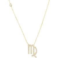 Latelita Women's Zodiac Star Sign Pendant Necklace Gold Virgo in White