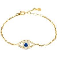 Latelita Women's Evil Eye Elliptical Bracelet Blue Gold in White
