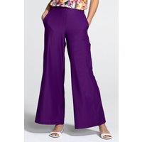 Hot Squash Women's Luxe-Lounge Wideleg Crepe Trouser in Purple | Size: 8