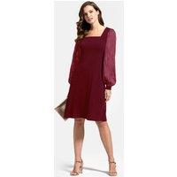Hot Squash Women's Square Neck Jersey Dress with Chiffon in Burgundy | Size: 10