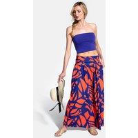Hot Squash Women's Roll Top Maxi Skirt in Blue | Size: 10