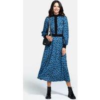 Hot Squash Women's Panelled Midi Dress in Light Blue | Size: 8